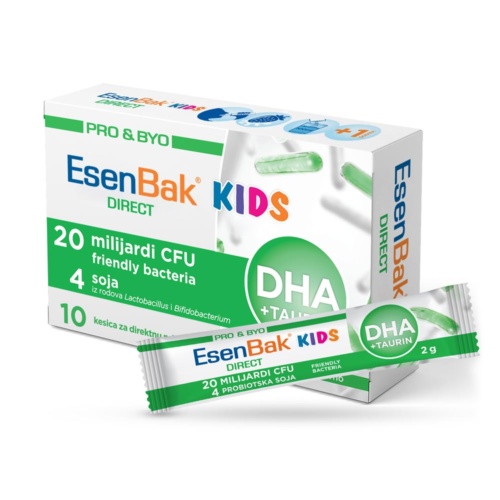 ESENBAK DIRECT KIDS Probiotik za decu, DHA + TAURIN, 10 KESICA