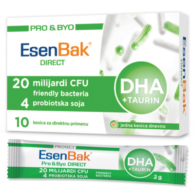 ESENBAK PROBIOTIK DIRECT, DHA + TAURIN, 10 KESICA ESENBAK PROBIOTIK DIRECT, DHA + TAURIN, 10 KESICA
