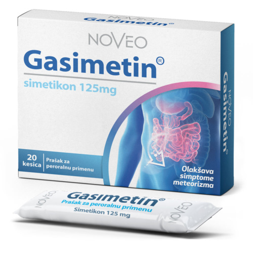 Gasimetin simetikon 125mg prašak za direktnu primenu, 20 kesica