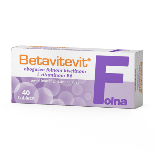 Betavitevit пивски квасец збогатен со фолна киселина и витамин Б6