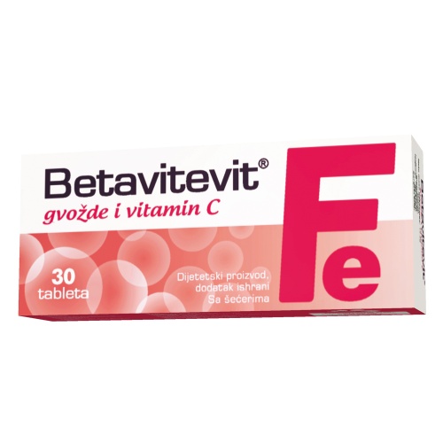 Betavitevit Fe, gvožđe i vitamin C, tablete a30 Betavitevit Fe, gvožđe i vitamin C, tablete a30